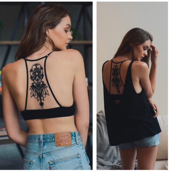 ‼️SALE‼️‼️LAST ONE‼️ Black Tattoo Bralette 🥀🖤 - Picture 2 of 5